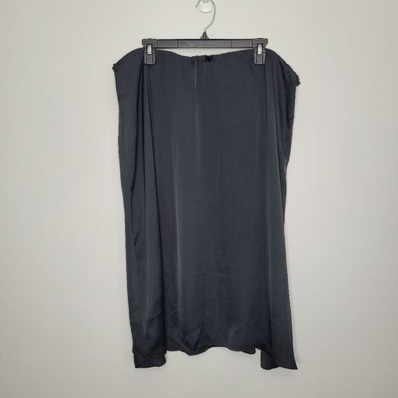 J Jill Black Satin Midi Skirt Minimalist Quiet Luxury Holiday Timeless Size 2x - Picture 1 of 7